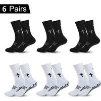 6 Pairs New Men Women Sports Football Socks Tube Wear-resistant Non-slip Outdoor Sports Cycling Socks Soccer Basketball Socks