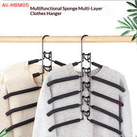 (HB05)Multi-Tier Hanging Closet Hanger With Hooks Space-Saving Organizer For Closet Coats Shirts Dresses Jackets Hanging Storage