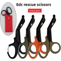 Multifunctional EDC Military Emergency Scissors EMT Outdoor Canvas Survival Rescue Medical Gauze Cutting Tool First Aid Kit