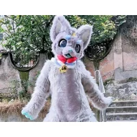 Christmas Long Fur Furry Costume Husky Dog Fox Mascot Costume Fursuit Wolf Cospaly Party Fursuit Halloween Suit Cosplay Adult S
