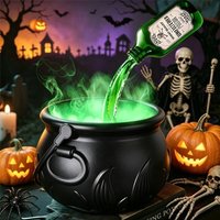 Halloween Witch Cauldron Magic Fog Mist Maker Skeleton Decor for Spooky Hocus Pocus Party, Home, Halloween Party Scary Props