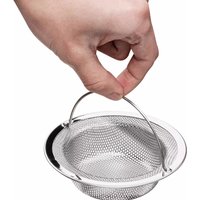 Stainless Steel Kitchen Sink Strainer with Handle-Universal Drain Filter for Food Waste/Hair Catcher-Bathtub/Shower Drain Cover