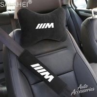 Car Headrest Rest Neck Pillow Cushion Seat Belt Shoulder Pad For BMW M E46 E90 E60 F10 F30 E39 E36 E87 G30 E92 Accessory sticker