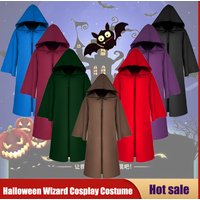 Halloween Wizard Cosplay Costume Plague Steampunk Doctor Mask Monk Hooded Robes Cloak Carnival Masquerade Adult Kids Unisex Cape