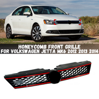 Honeycomb Mesh Front Grille For Volkswagen VW Jetta Mk6 2012 2013 2014 Front Bumper Upper Grille Hood Mesh Grill Replacement image 4