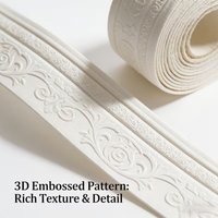 1pc 2.3M/90.55in 3D Wall Trim Line Skirting Border Self Adhesive Waterproof Baseboard Wallpaper Wall Sticker For Room Home Decor