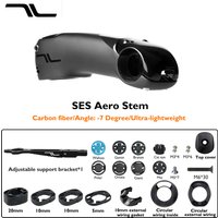SES Aero Integrated Road Bike Stem,Carbon Fiber Hidden Cable Design,-7° Angle, 80mm-130mm,31.8mm Clamp,bicycle accessories
