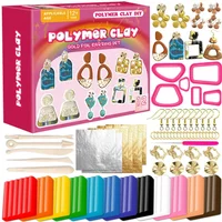 Polymer Clay Earring Jewelry Making Kit With Oven Bake Clay Cutters And Earring Rings&Hooks Accessories Gift for Teens and Adult