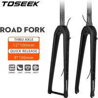 TOSEEK Bicycle Carbon Fiber Fork for Gravel Road Bike Fork 12*100mm Thru Axle Bike Forks 9*100mm QR Bicycle Forks Cycling Parts