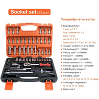 AliExpress NONE 46pcs Motorcycle Socket Ratchet Wrench Set 1/4 Inch Drive Complete Car Repair Kit for Auto & Bicycle Maintenance Tools by Amagi