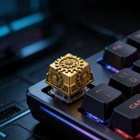 Resin Metal Gear Personalized Design Cross Axis Keycaps 1U Delete Key For DIY Mechanical Keyboard Keycap Gift Accessories