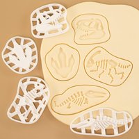 4 Pcs Dinosaur Cookie Cutter Cute Dinosaur Fossil Footprint Fondant Shape Sugar Icing Baking Molds for Christmas, Birthday Decor