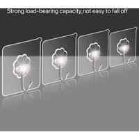 10/20/30Pcs Non Punching Transparent Hook Multifunctional Household Wall Scratch Free Adhesive Hook With Strong Adhesive Patch