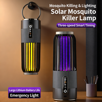 Portable Rechargeable USB Insect Repellent Lure Lamp Solar Electric Mosquito Killer Timing Feature 2 in 1 Outdoor Camping Lamp