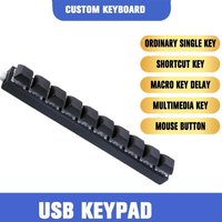 Custom Mini USB Wired 10 Keys Keyboard DIY Shortcut Keyboard Black USB Programmable Macro Mechanical Keyboard For PC