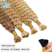 Deep Wave Human Hair Bulk 100% Deep Wave Bulk Hair Bundles 16-28in No Weft Human Hair Extension 50g 100g