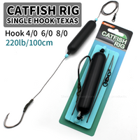 1PC 100cm/220lb Fishing Catfish Rig Single Hook Texas Catfishing Rig Hook 4/0 6/0 8/0 Tackle Accessories Equipment