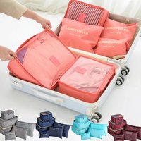 6pcs Set Travel Storage Bags Suitcase Packing Set Storage Cases Portable Luggage Organizer Clothes Shoe Foldable Organizer