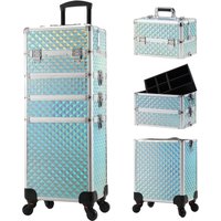 4in1 Tall Vanity Case Rolling Box Makeup Box Hairdressing Trolley on Wheels Beauty Trolley on Wheels Professional Makeup Organi