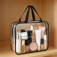 1Pc of Large-capacity Transparent Plastic Storage Bag, Equipped with a Sturdy Zipper Pull and Handle. Suitable for Travel Items