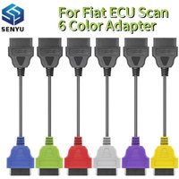 6 Color OBD OBD2 Car Scanner Connector For Fiat ECU Scan MultiECUScan OBD 2 Diagnostic Adaptor Cable for FiatECUScan Tool