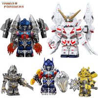 Transformers Building Blocks Optimus Prime Bumblebee Minifigures Megatron Model Desktop Ornaments Children Toy Collectible Gift