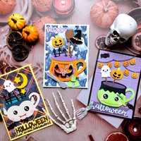KLJUYP Mug Halloween Metal Cutting Dies Stencils for DIY Scrapbooking Decorative Embossing DIY Paper Cards