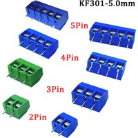 10Pcs KF301 2/3/4/5Pin Spliceable Plug-in Screw Wire Terminal Block KF301-2P KF301-3/4P Pitch 5.0mm Straight PCB Mount Connector
