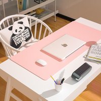 Solid Color Simple Non-slip Large Table Mat Waterproof PU Leather Protective Mouse Pad For Dorm Desk Coffee Dressing Table Mat