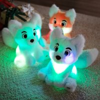 26cm Cartoon Luminous Fox Plush Toys LED Soft Stuffed Toys Dolls Lighting Stuffed Fox Lovely Giant Cartoon Toy