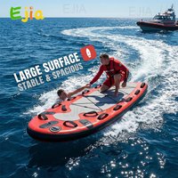 Red Inflatable Water Rescue Sled Lightweight Jet Ski Rescue Sled, Emergency Rescue Board for Lifeguards, Divers, and Surfers