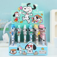 48pcs Anime Snoopy Patch Gel Pen 0.5mm Black Press Signature Pen Student Portable Pen Clip Stationery Gift Wholesale