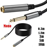 1/4 TS Mono Stereo 6.35mm Male to Female extension Cable Cord TS 6.35 Male Female Lengthen Extend Line Wire 6.35 MF Adapter Line
