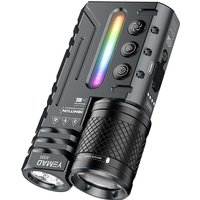 Rechargeable EDC Flashlight, 3500LM Dual-Core LED with Fixed & Zoomable Beams, RGB Ambient Light, Magnetic Base, USB-C Charging