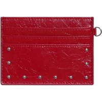 Elegant Ultra Thin Cracked Leather Card Wallet Mini Size PU Rivet Card Holder Solid Color Multiple Slots Coin Purse Travel