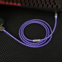 DIY Handmade Metal USB Type-C Luminous White Light 8K Gaming Magnetic Axis Mechanical Keyboard Charging Cable Sliding Buckle