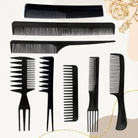 1set Hair Styling Comb Men's Styling Hair Comb Wide Tooth Comb Flat Comb Rat Tail Comb Double-sided Comb