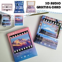 Pop Up Audio Card 3D Recordable Greeting Card Voice Chip For Valentine Anniversary Surprise Re Recordable Message Romantic Gift