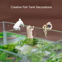 Simulation mini Ornaments Fish Aquarium Decor Artificial pet dogs Fish Tank Decoration Animal Figurine Dollhouse Home Decor