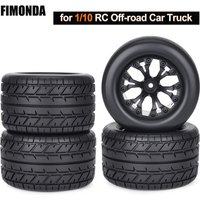 4PCS 1/10 RC Monster Truck Tire & Wheel 12mm Hex Hubs with Foam Inserts for Traxxas Tamiya HPI HSP Redcat Upgrade Parts
