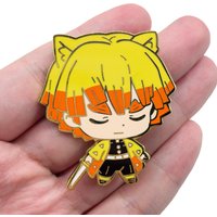 Anime Demon Slayer Metal Badges Zenitsu Inosuke Pins Kimetsu No Yaiba Brooch Backpack Bag Clothing Lapel Cosplay Toy Gift Decor