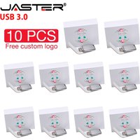 10PCS/LOT Leather USB 3.0 flash drives 128GB Free custom logo Pen drive 64GB Memory stick White box Pen drive 32GB 16GB U disk