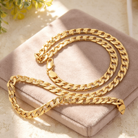 Noble 18K gold Charms 8MM sideways chain Necklace for Men women Luxury Fashion Party Wedding Versatile Jewelry Christmas Gifts