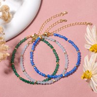 3mm Wholesale Dyed Jade and Brass Beads Bracelet Colorful Bohemian Summer Bracelet Jewelry for Women Daily Holiday Wear