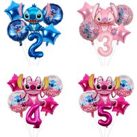 Lilo & Stitch The Foil Balloons Number Aluminum Balloon Kids Birthday Birthday Decorations for Boys Girls Festival Gifts Toys