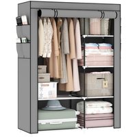 Wardrobe, Pop Up Fabric Wardrobe with Shelves and Hanging Rail,Great temporary wardrobes for bedrooms, portable wardrobes, 105