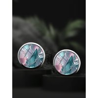 1 Pair of Pink Cut-Out Pattern 316 Stainless Steel Earrings, Simple Classic Style Jewelry for Men and Women for Daily Wear and Vacation