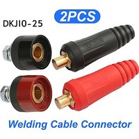 1set Brass&Rubber DKJ10-25 Cable Welding Cable Connector Quick Fitting Male Female Cable European Welding Machine