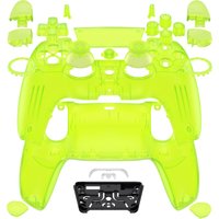 eXtremeRate Luna Redesigned Full Set Housing Shell Buttons Touchpad Cover for ps5 Controller BDM-030/040/050 - Clear Lime Green