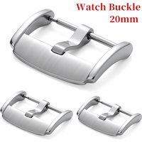 Stainless Steel Watch Buckle 20mm Watchbands Clasp for Leather Band Strap Replacement Buckle Silver Pin Clasps Watch Accessories